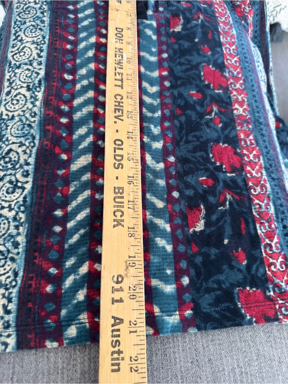 ralph lauren Size M Multi Colored 3/4 Gathered Hem Sleeve Cotton Shirt Boho - Picture 5 of 10